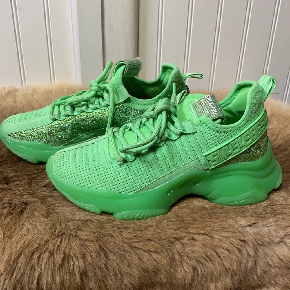 Steve Madden Neon Green Rebooted Sneakers Shoes 6